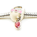 CHAMILIA Baby Shoe Sterling Silver Charm With Pink Swarovski Crystal