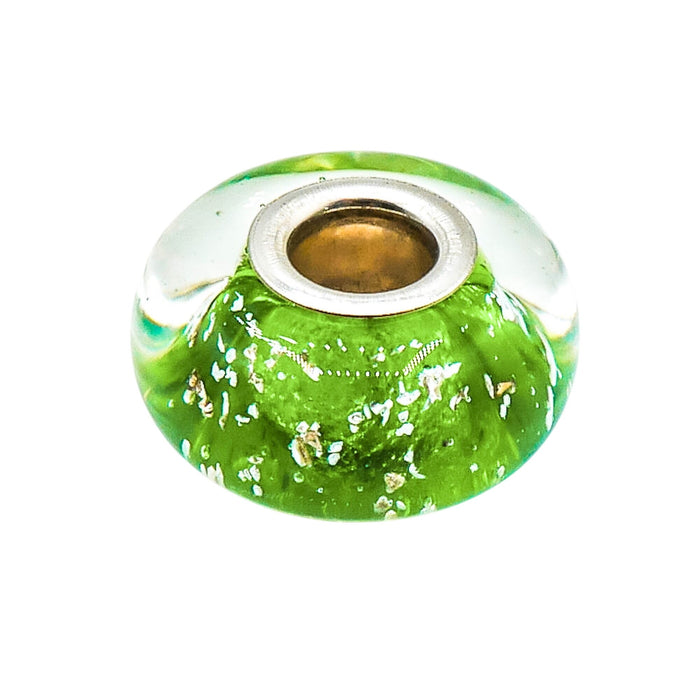 Chamilia Be Merry Green Murano Glass Charm Sterling Silver Bracelet Bead