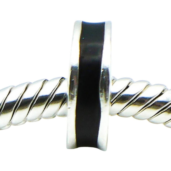 Chamilia Black Enamel Sterling Silver Spacer Charm