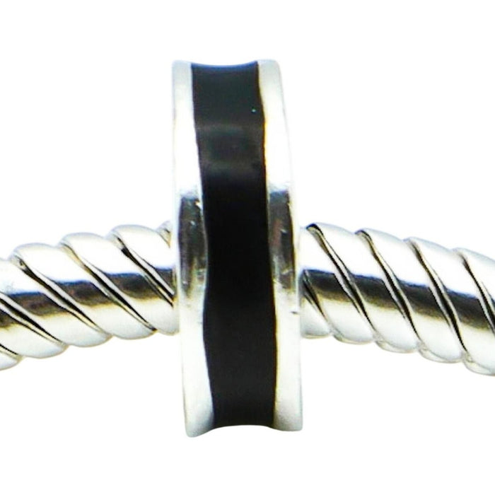 Chamilia Black Enamel Sterling Silver Spacer Charm