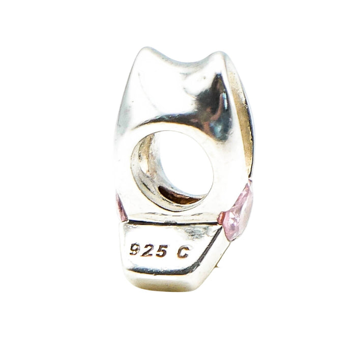 Chamilia Breast Cancer Awareness Ribbon Charm Sterling Silver Pink CZ Bead