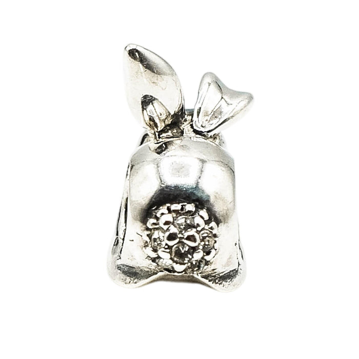 Chamilia Bunny Rabbit Charm Sterling Silver Pink Swarovski Crystal Easter Bead