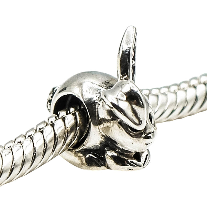 Chamilia Bunny Rabbit Charm Sterling Silver Pink Swarovski Crystal Easter Bead