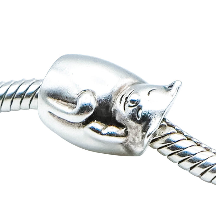 Chamilia Cat Sterling Silver Cat Charm Bead Pet Lover Kitty Retired