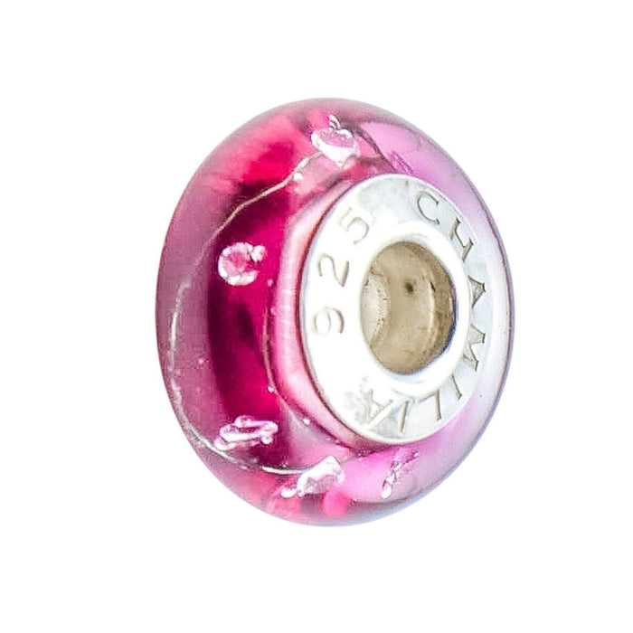 Chamilia City Lights Fuchsia Murano Glass Sterling Silver Charm Bead