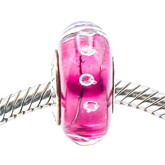 Chamilia City Lights Fuchsia Murano Glass Sterling Silver Charm Bead