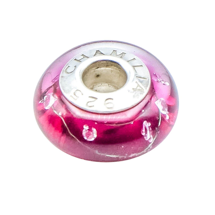 Chamilia City Lights Fuchsia Murano Glass Sterling Silver Charm Bead