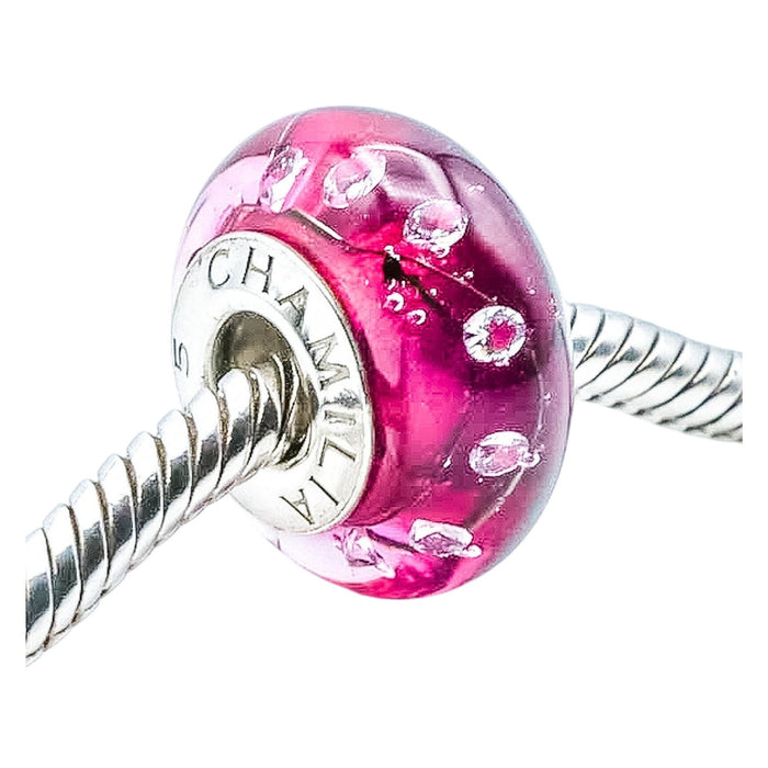 Chamilia City Lights Fuchsia Murano Glass Sterling Silver Charm Bead
