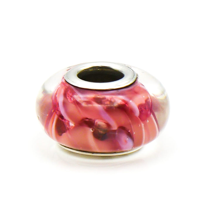 CHAMILIA Coral Flames Murano Glass Charm With Sterling Silver Core