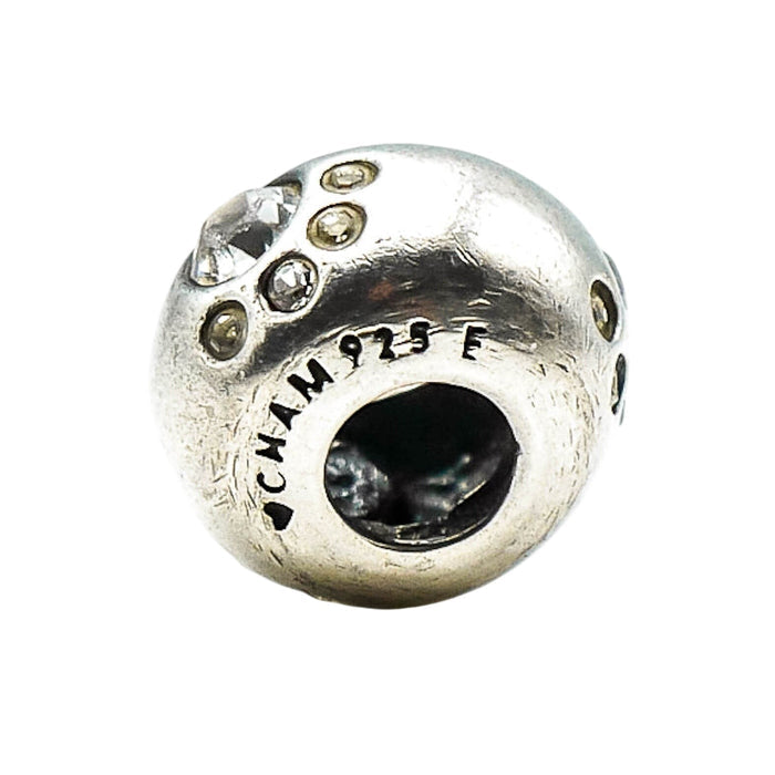 Chamilia Crystal Paw Sterling Silver Charm Clear Swarovski Dog Cat Pet Animal Love