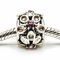 CHAMILIA Dazzling Daisy Sterling Silver Charm With Pink Swarovski Crystals