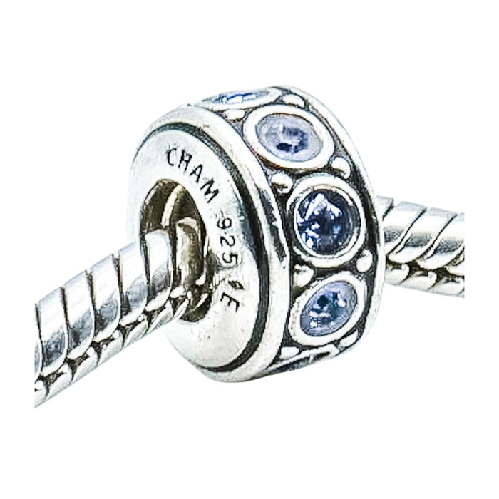 Chamilia December Birthstone Wheel Swarovski Crystal Sterling Silver Charm Bead
