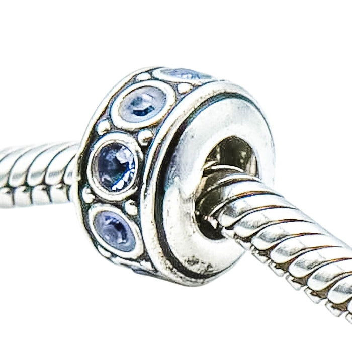 Chamilia December Birthstone Wheel Swarovski Crystal Sterling Silver Charm Bead