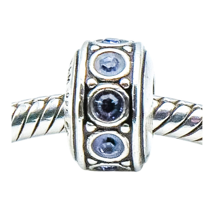 Chamilia December Birthstone Wheel Swarovski Crystal Sterling Silver Charm Bead