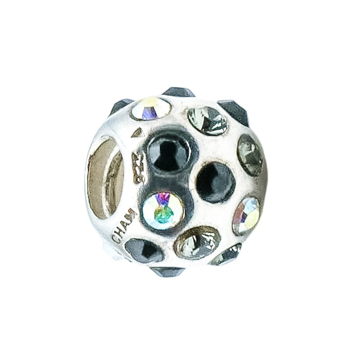 Chamilia Disco Ball Black Swarovski Crystal Sterling Silver Charm Bead