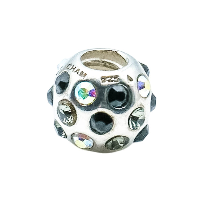 Chamilia Disco Ball Black Swarovski Crystal Sterling Silver Charm Bead