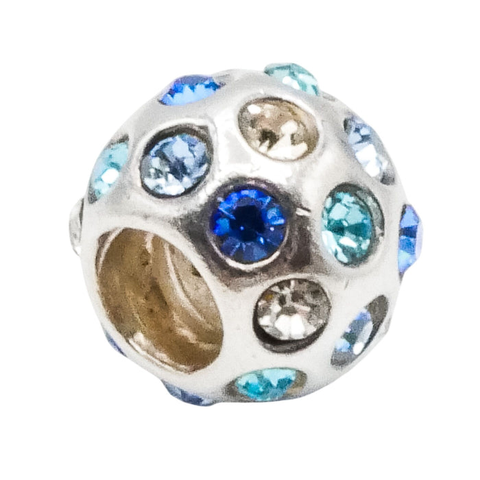 Chamilia Disco Sterling Silver Charm With Blue Swarovski Crystals