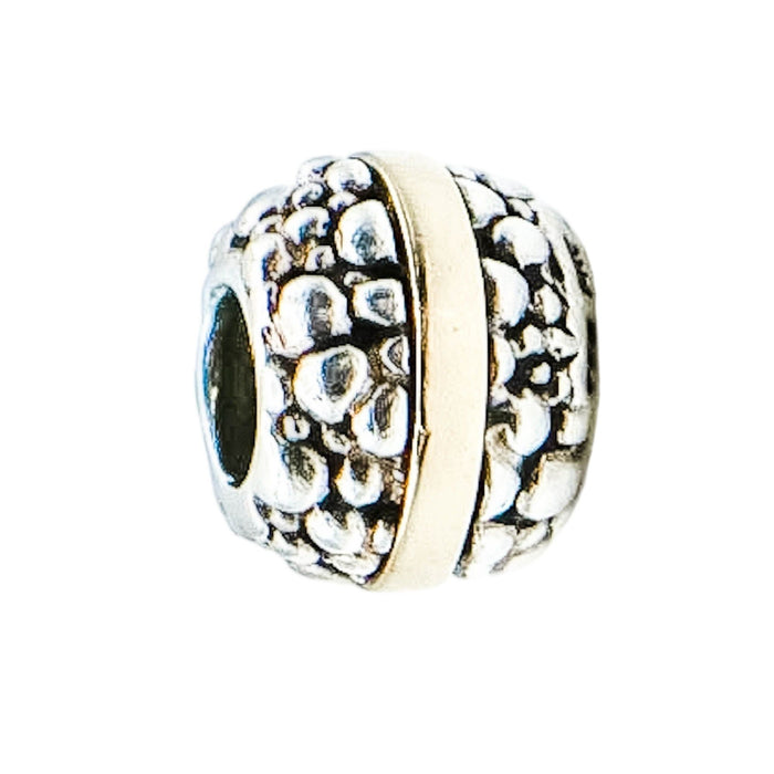 Chamilia Dots & Lines Sterling Silver 14K Gold Bead Charm
