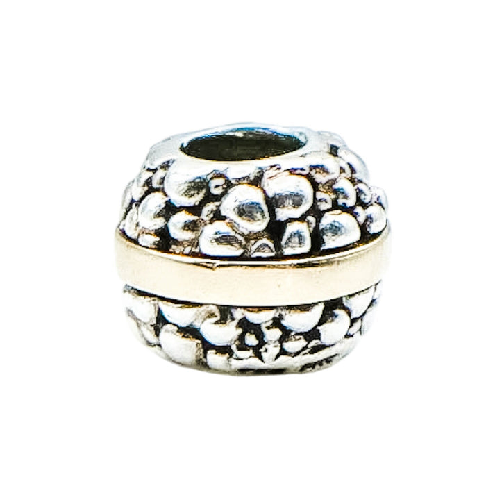 Chamilia Dots & Lines Sterling Silver 14K Gold Bead Charm