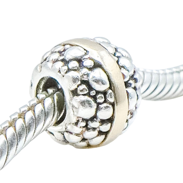 Chamilia Dots & Lines Sterling Silver 14K Gold Bead Charm