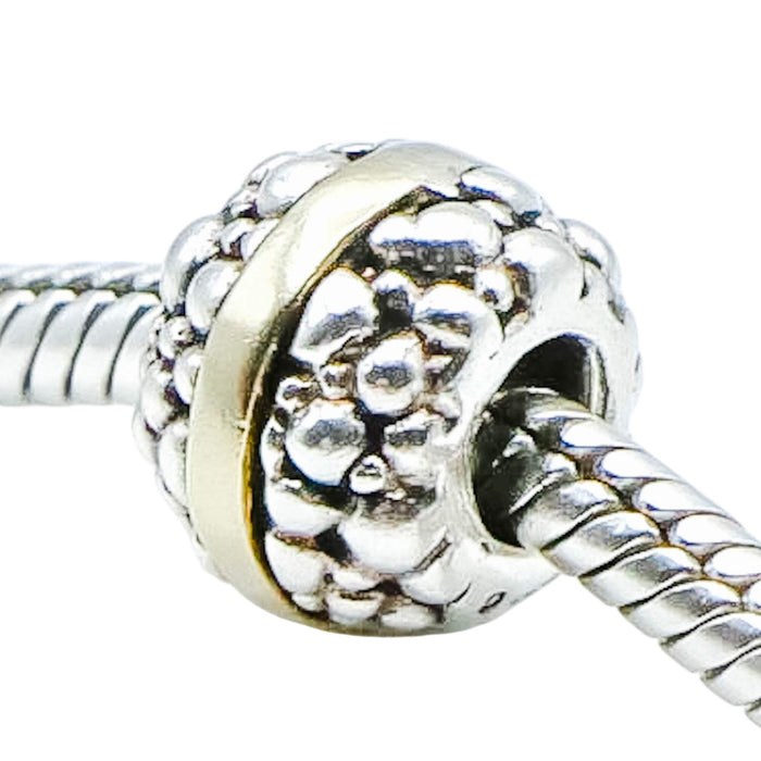 Chamilia Dots & Lines Sterling Silver 14K Gold Bead Charm