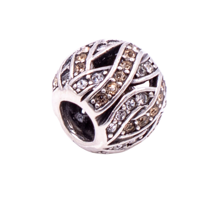Chamilia Entwined Jewels Sterling Silver Clear Champagne Swarovski Crystal Charm