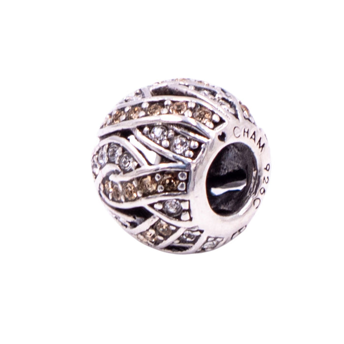 Chamilia Entwined Jewels Sterling Silver Clear Champagne Swarovski Crystal Charm