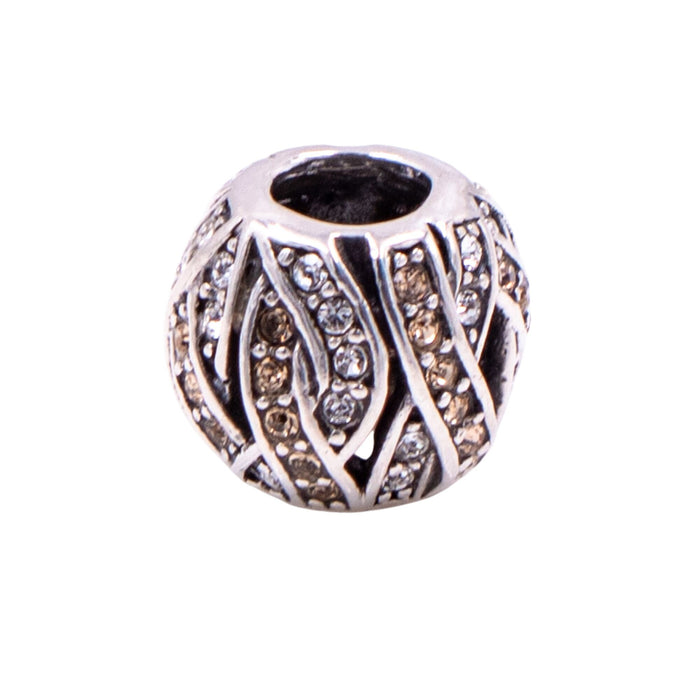 Chamilia Entwined Jewels Sterling Silver Clear Champagne Swarovski Crystal Charm