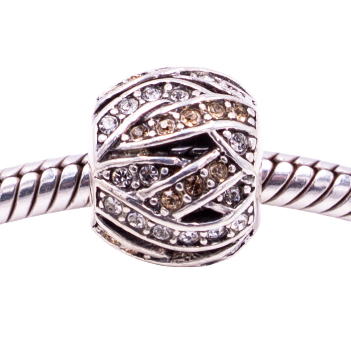 Chamilia Entwined Jewels Sterling Silver Clear Champagne Swarovski Crystal Charm