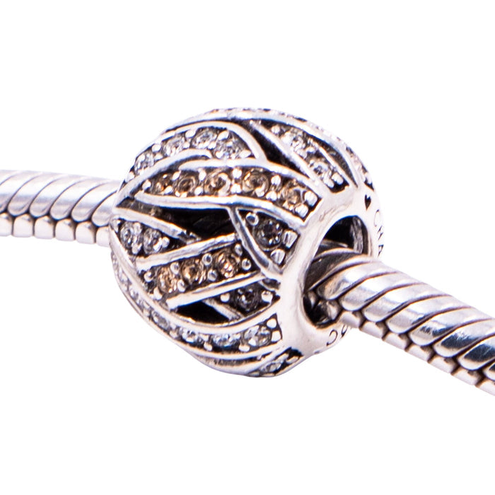 Chamilia Entwined Jewels Sterling Silver Clear Champagne Swarovski Crystal Charm
