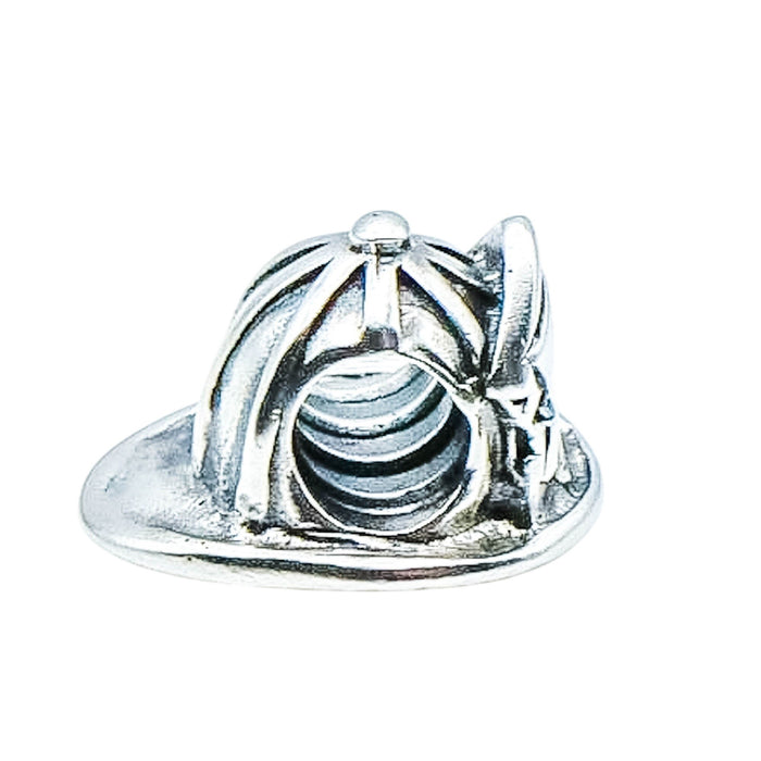 Chamilia Firefighter Helmet Sterling Silver Charm Bead Fire Dept Fireman First Responder