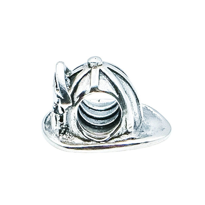 Chamilia Firefighter Helmet Sterling Silver Charm Bead Fire Dept Fireman First Responder