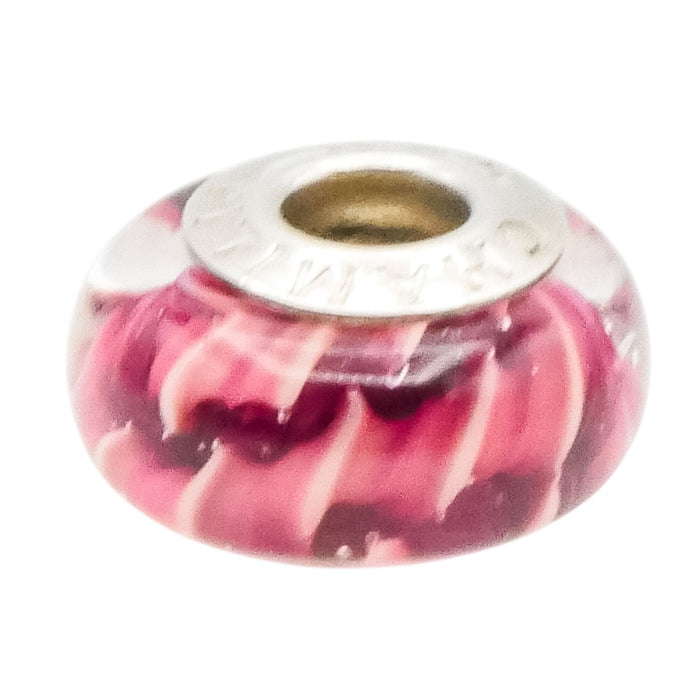 Chamilia Fuchsia Dream Murano Glass Charm Sterling Silver Core