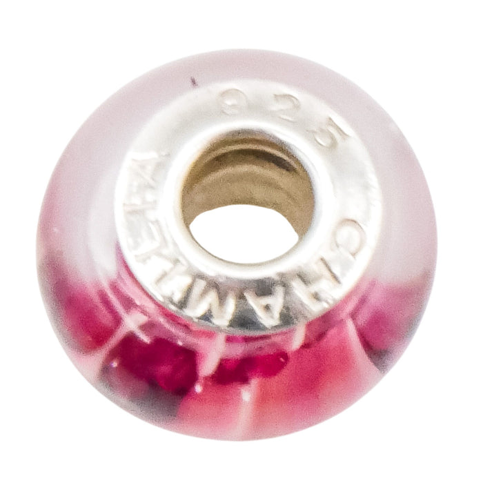 Chamilia Fuchsia Dream Murano Glass Charm Sterling Silver Core