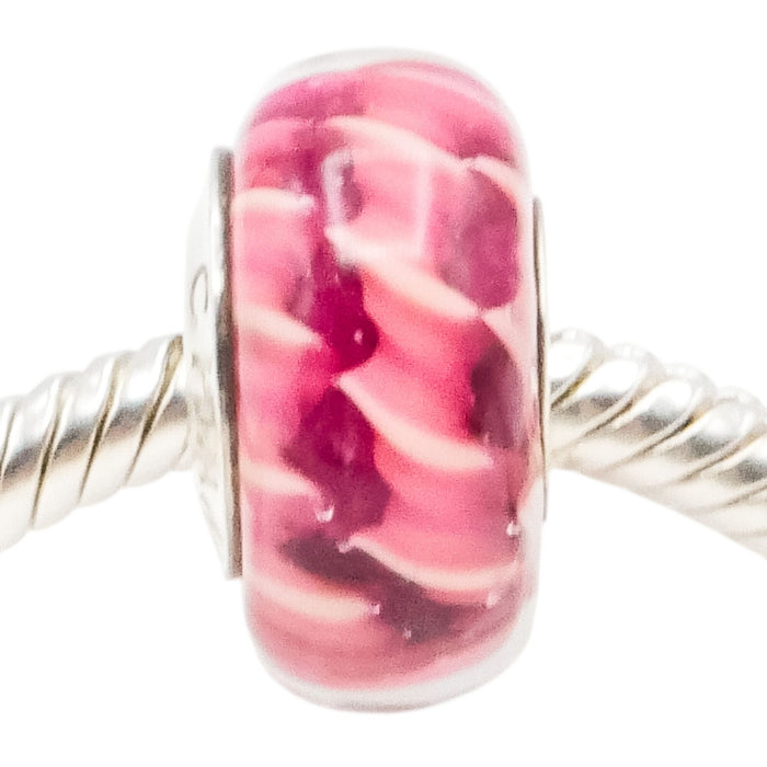Chamilia Fuchsia Dream Murano Glass Charm Sterling Silver Core