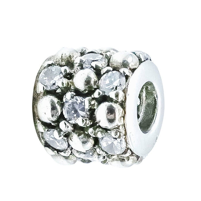 Chamilia Gleaming Splendor Sterling Silver CZ Charm Bead Sparkle Bracelet