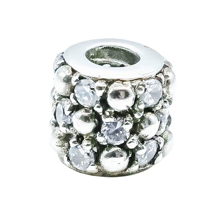 Chamilia Gleaming Splendor Sterling Silver CZ Charm Bead Sparkle Bracelet