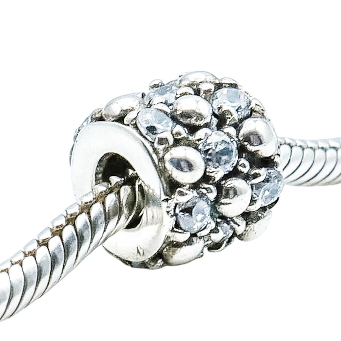 Chamilia Gleaming Splendor Sterling Silver CZ Charm Bead Sparkle Bracelet