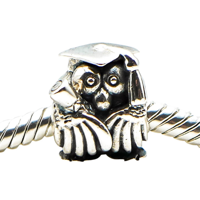 Chamilia Graduation Owl Sterling Silver Charm Graduate Teacher Diploma Gift