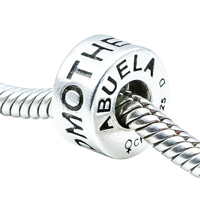 Chamilia Grandmother Grand Mere Abuela Sterling Silver Charm Bead