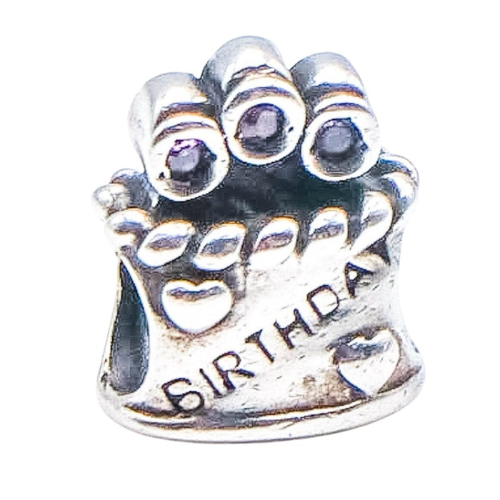 Chamilia Happy Birthday Sterling Silver Charm With Pink Swarovski Crystal