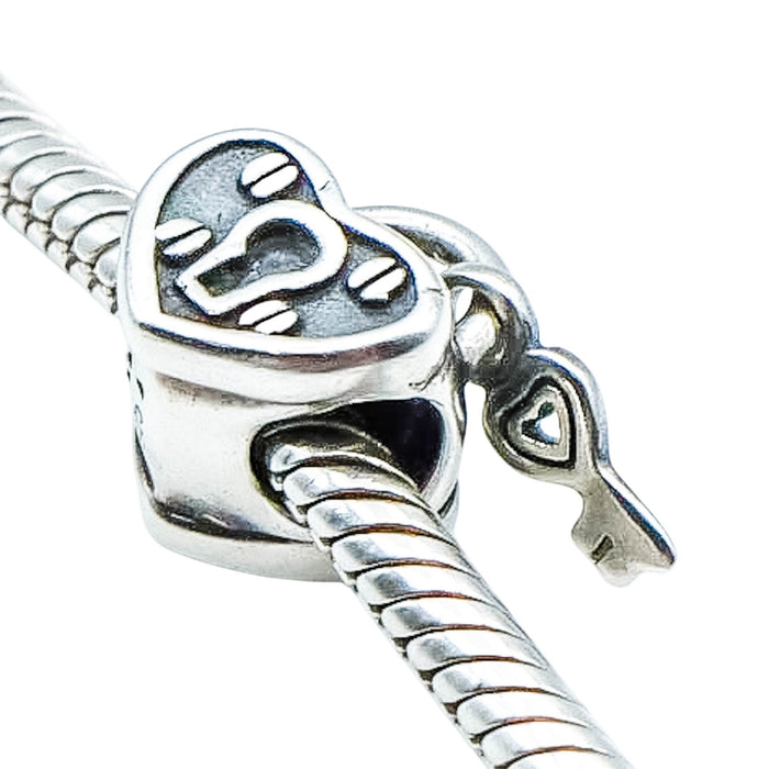Chamilia Heart Lock Sterling Silver Love Charm Bead Padlock Romance
