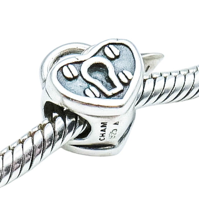 Chamilia Heart Lock Sterling Silver Love Charm Bead Padlock Romance
