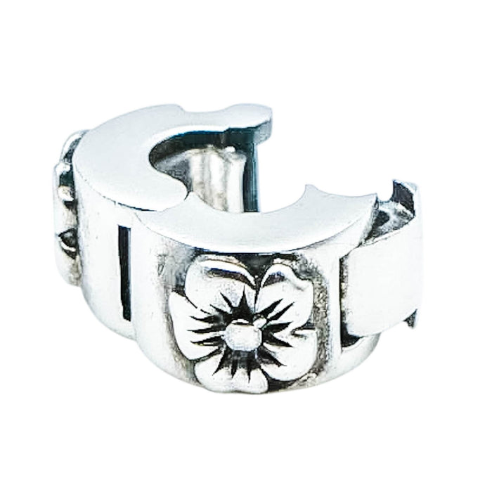 Chamilia Hibiscus Flower Lock Sterling Silver Charm Bead Tropical Floral Spring