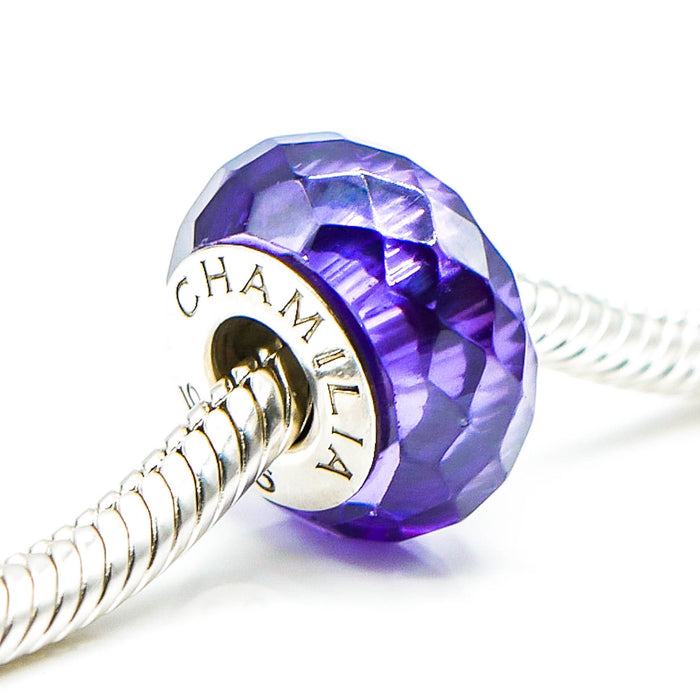 CHAMILIA Jeweled Collection Faceted Purple Cubic Zirconia Charm