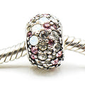 CHAMILIA Jeweled Kaleidoscope Sterling Silver Charm With Pink, Black Swarovski Crystals