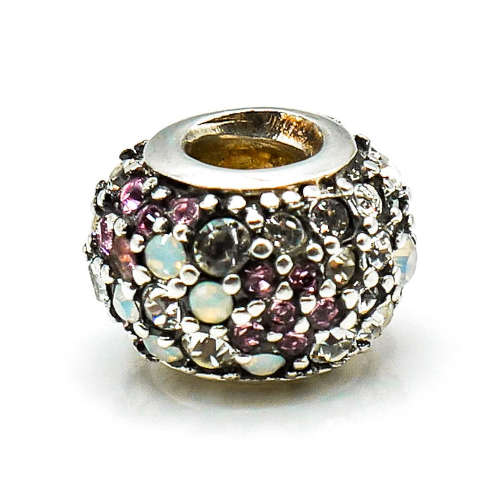 CHAMILIA Jeweled Kaleidoscope Sterling Silver Charm With Pink, Black Swarovski Crystals