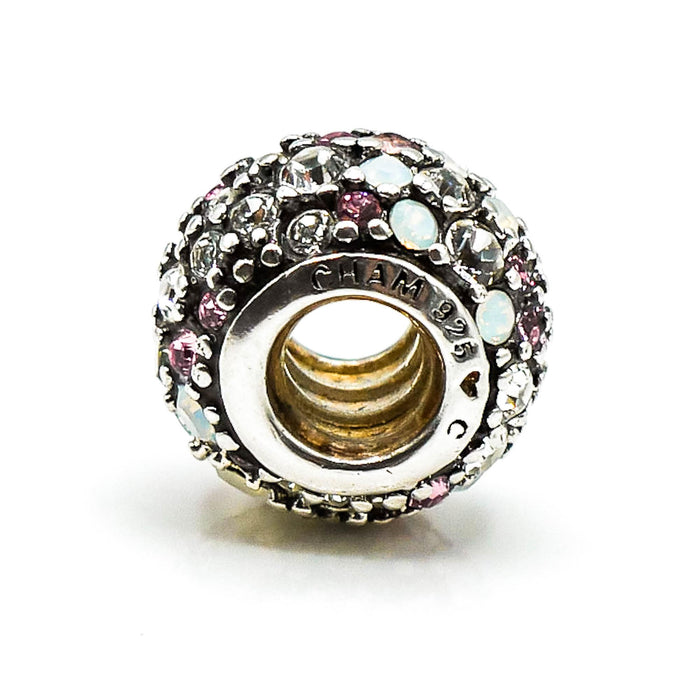 CHAMILIA Jeweled Kaleidoscope Sterling Silver Charm With Pink, Black Swarovski Crystals