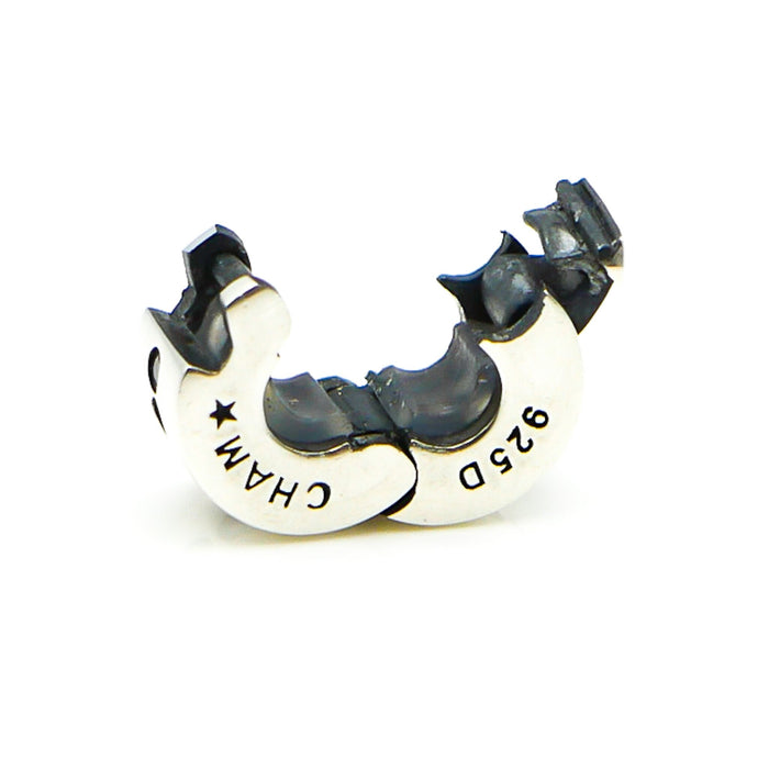 CHAMILIA Jeweled Lock Bead Sterling Silver Charm With Green And Clear Cubic Zirconia 1430-0001