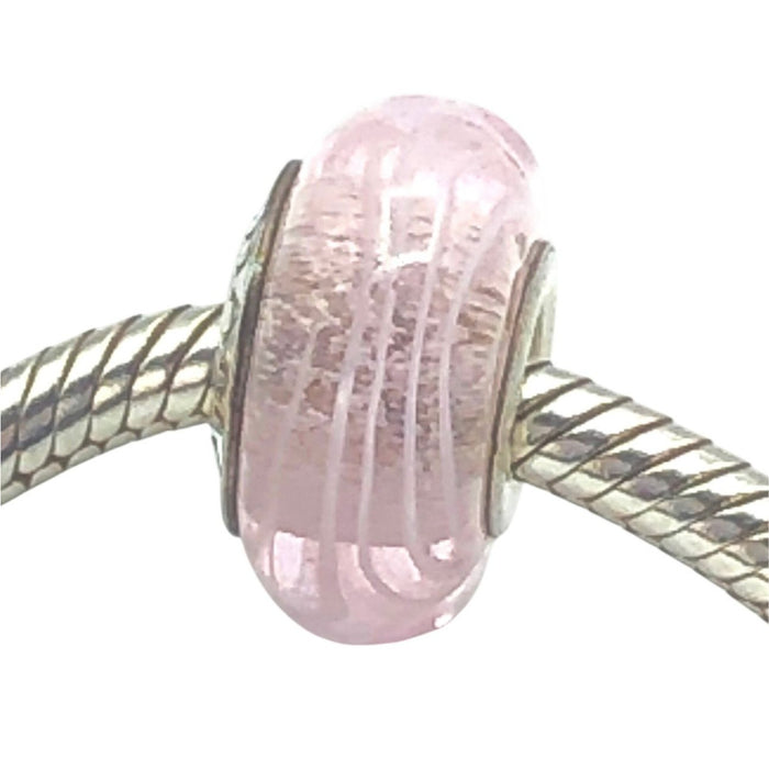 Chamilia Light Pink Swirl Sterling Silver Murano Glass Charm